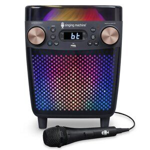 New Karaoke Singing Machine Portable Bluetooth Speaker Microphone Light Show Pa